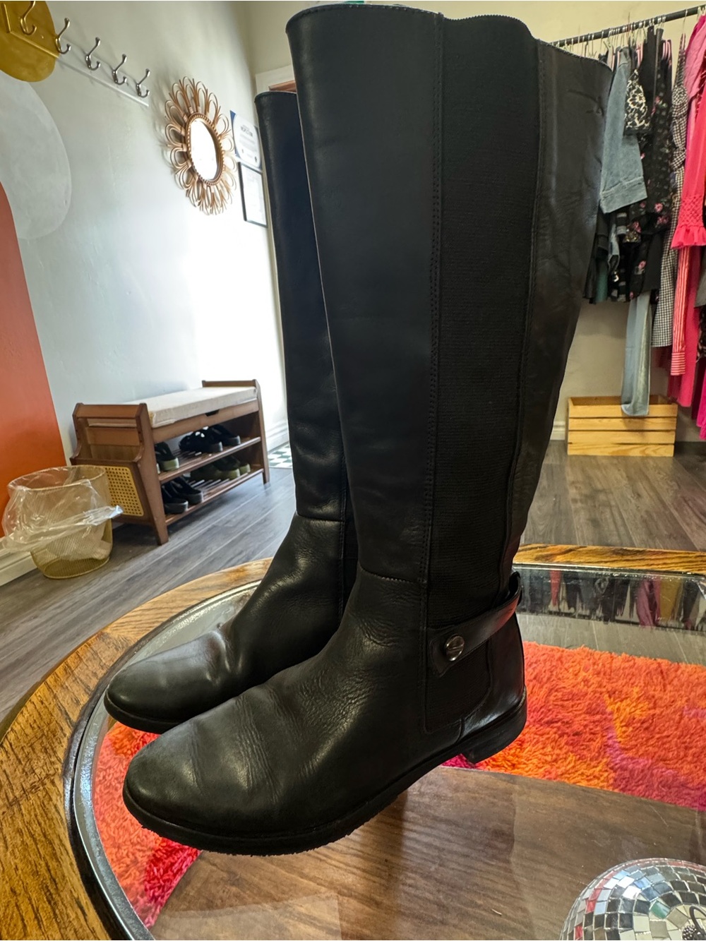 Authentic Pastelle Paris Smooth Black Leather Tall Riding Boots